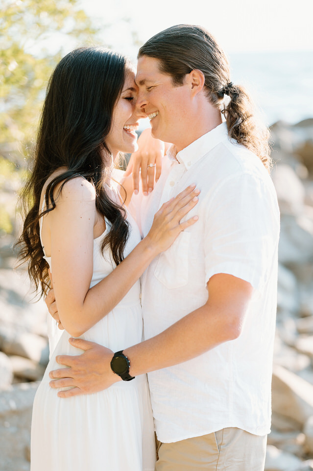 Engagement session on the water at Lake Tahoe